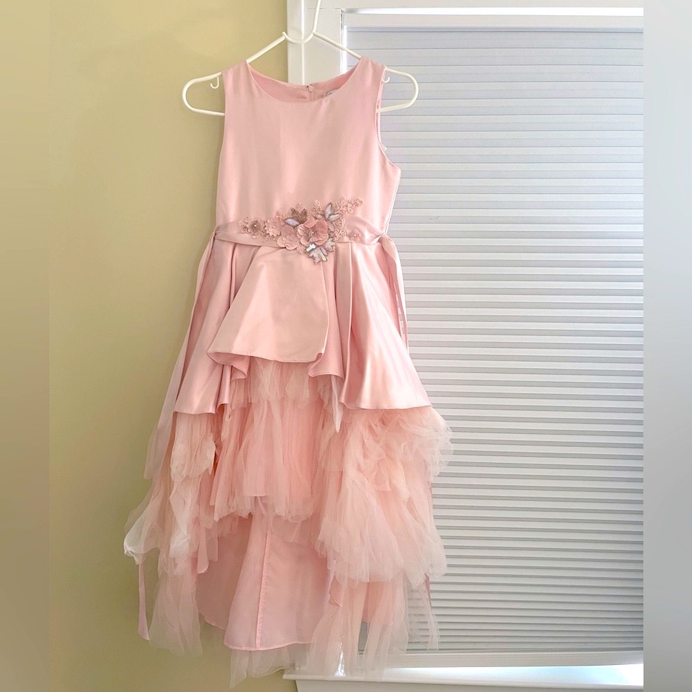 Rare Editions Kids' Big Girls Satin & Tulle Embellished Gown - Picture 6 of 6